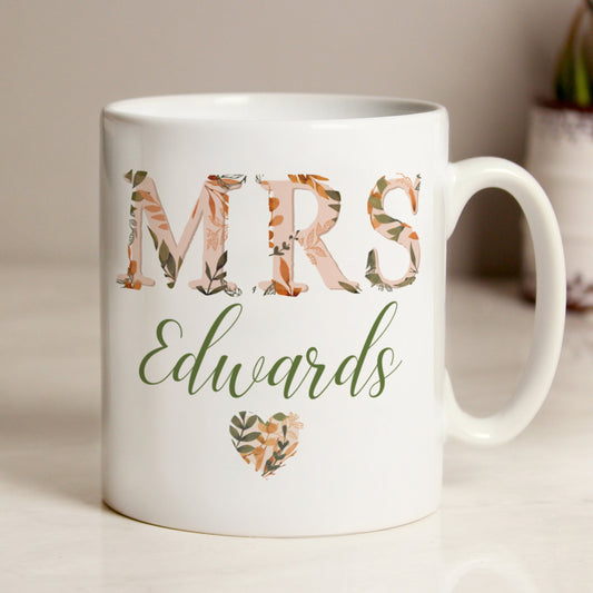 Personalised Mrs Autumnal Mug Peach Bomb Fashion, Jewellery, Homeware & Gifts Mugs