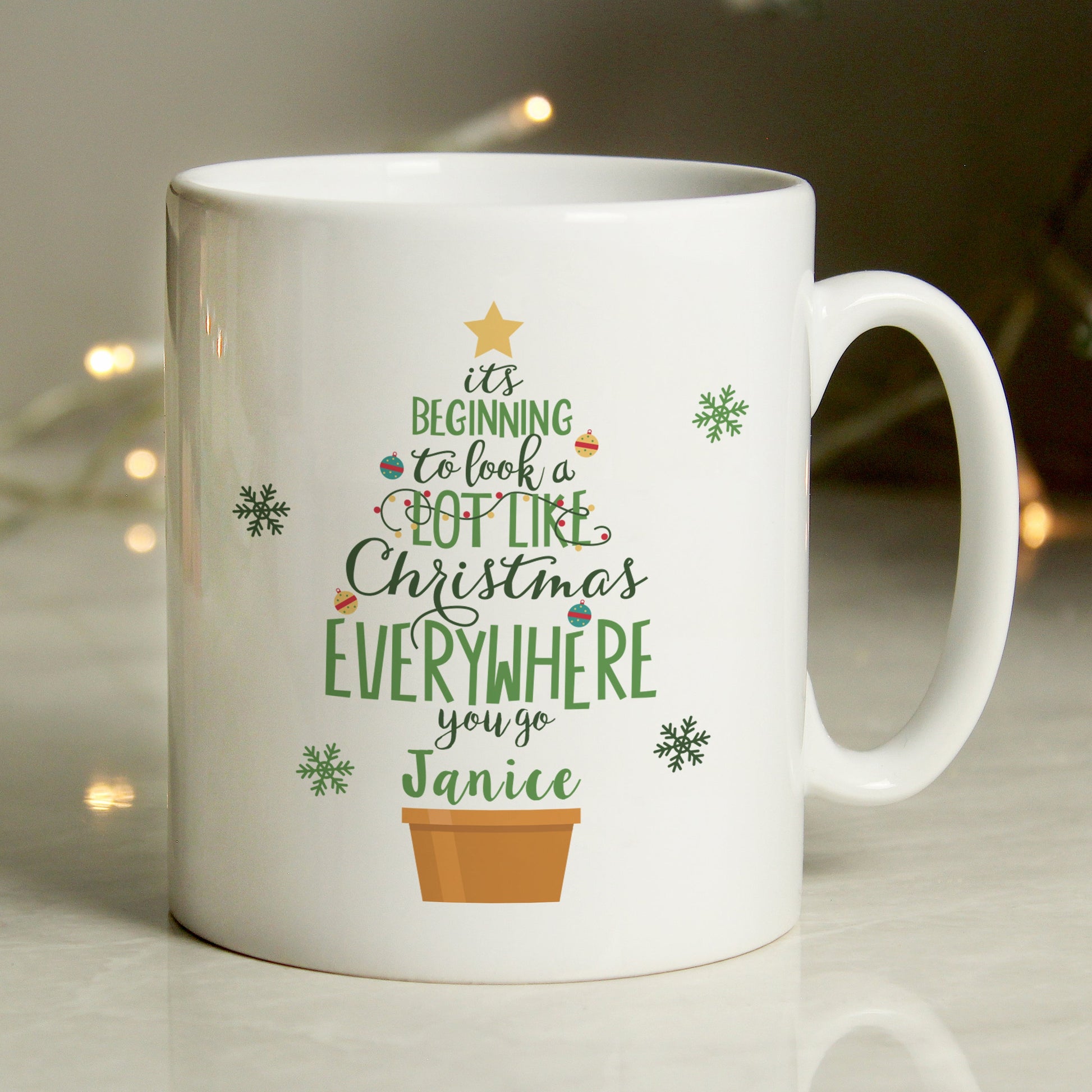 Personalised Its Beginning To Look A Lot Like Xmas Mug Peach Bomb Fashion, Jewellery, Homeware & Gifts Mugs