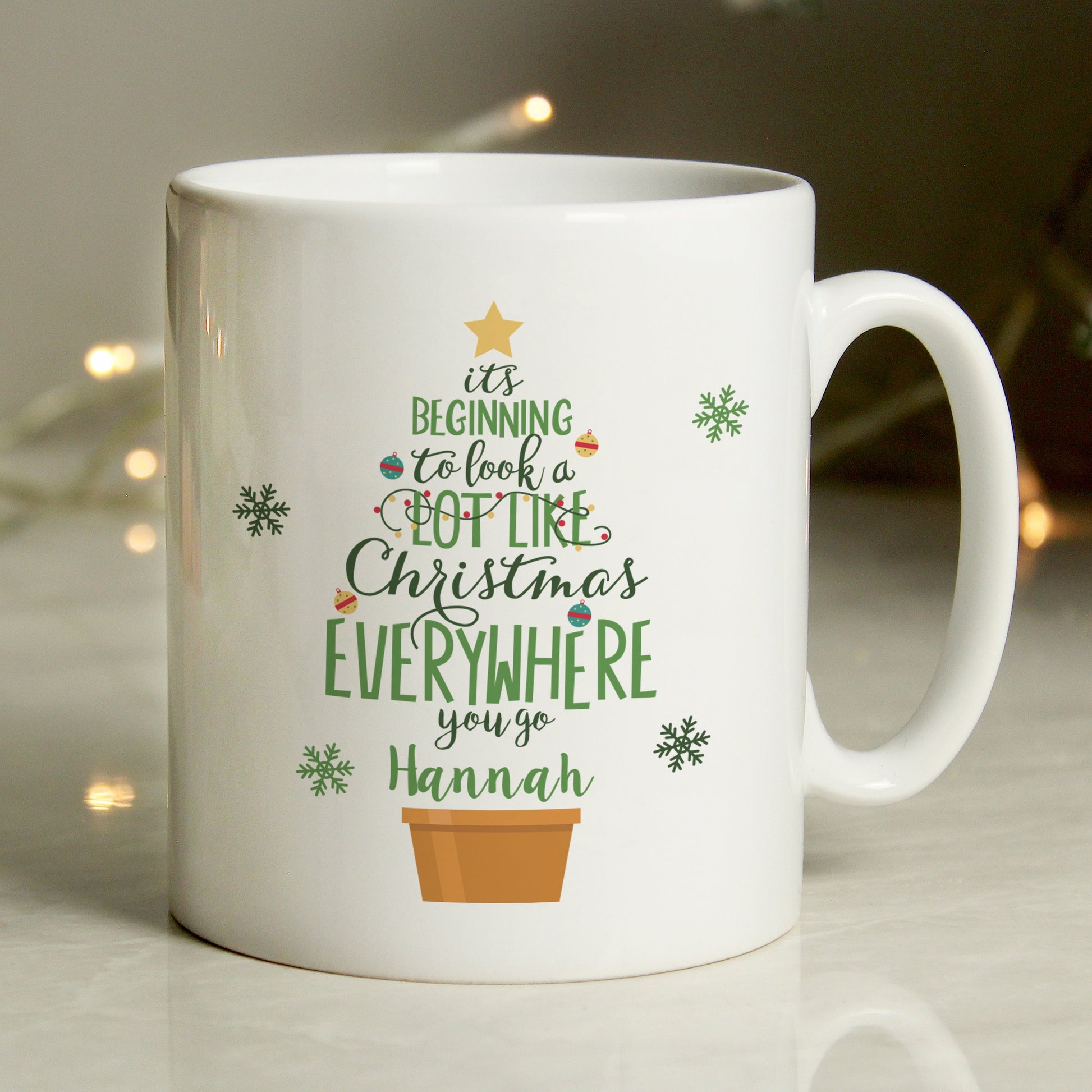Personalised Its Beginning To Look A Lot Like Xmas Mug Peach Bomb Fashion, Jewellery, Homeware & Gifts Mugs