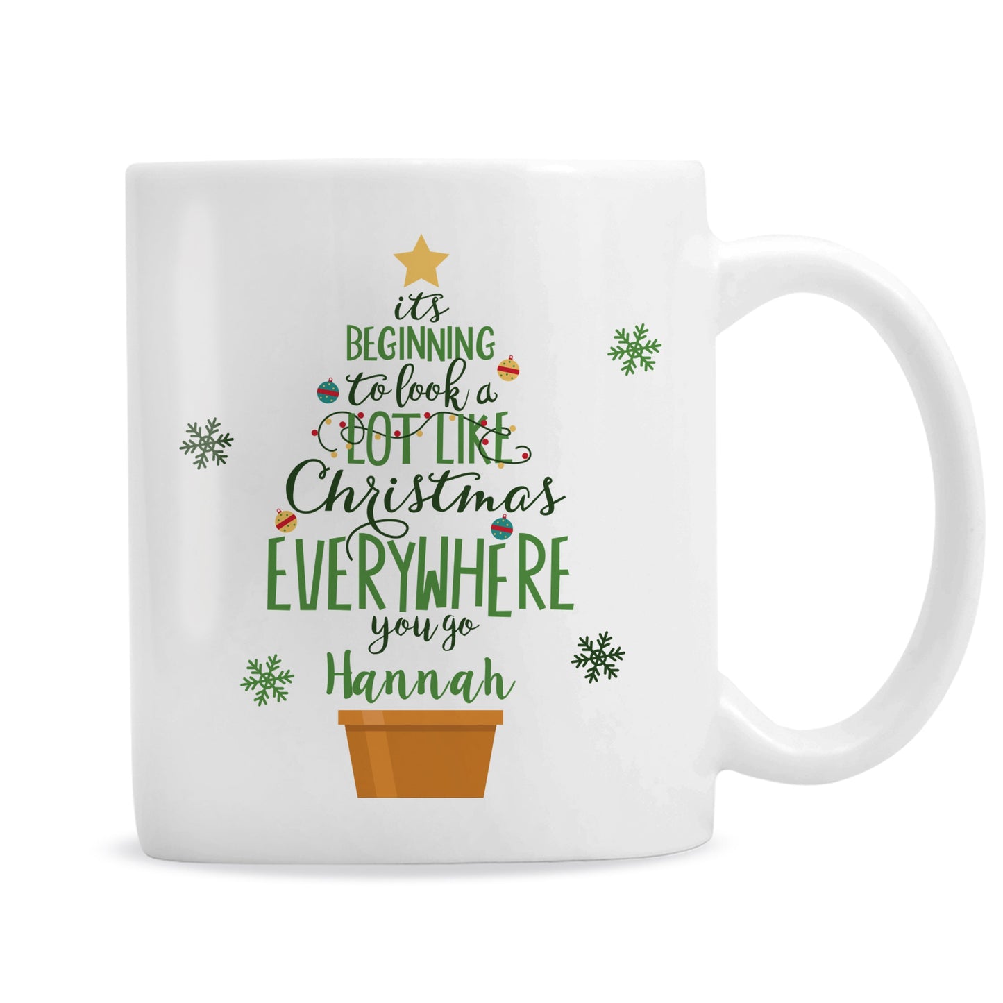 Personalised Its Beginning To Look A Lot Like Xmas Mug Peach Bomb Fashion, Jewellery, Homeware & Gifts Mugs
