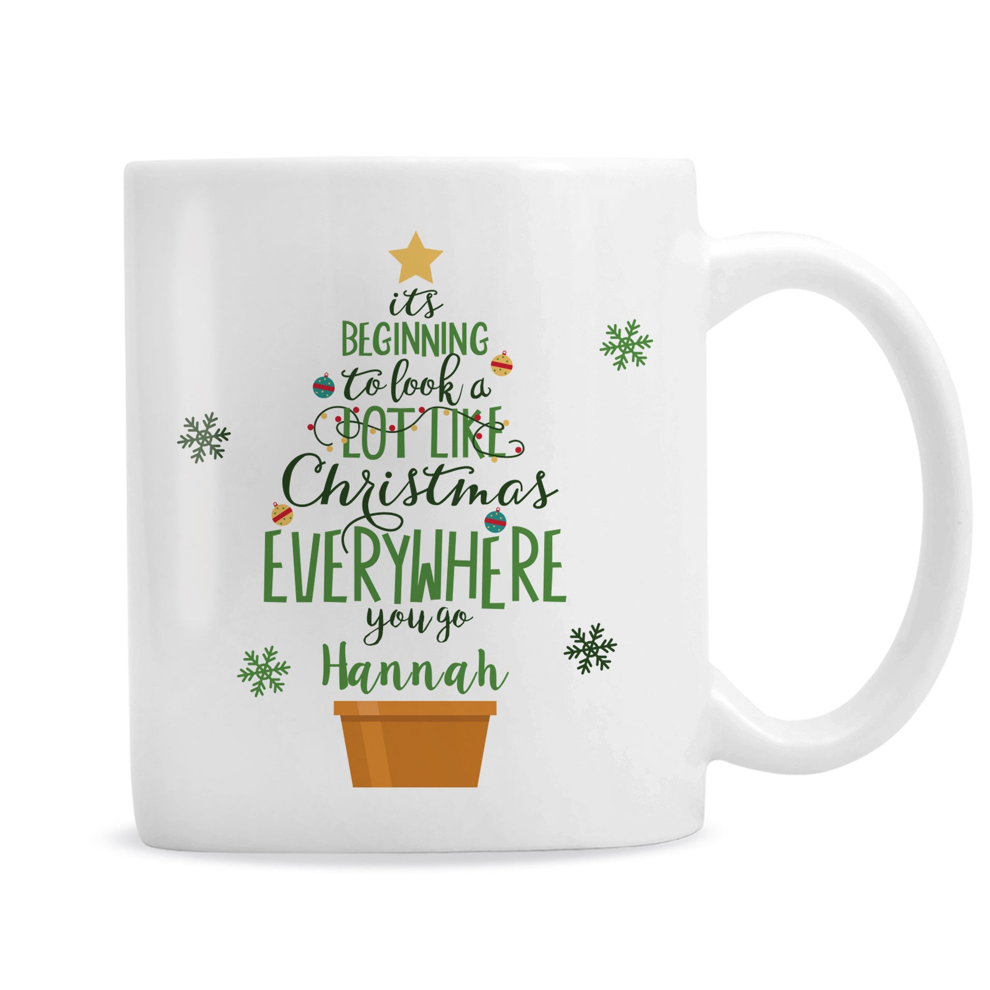 Personalised Its Beginning To Look A Lot Like Xmas Mug Peach Bomb Fashion, Jewellery, Homeware & Gifts Mugs