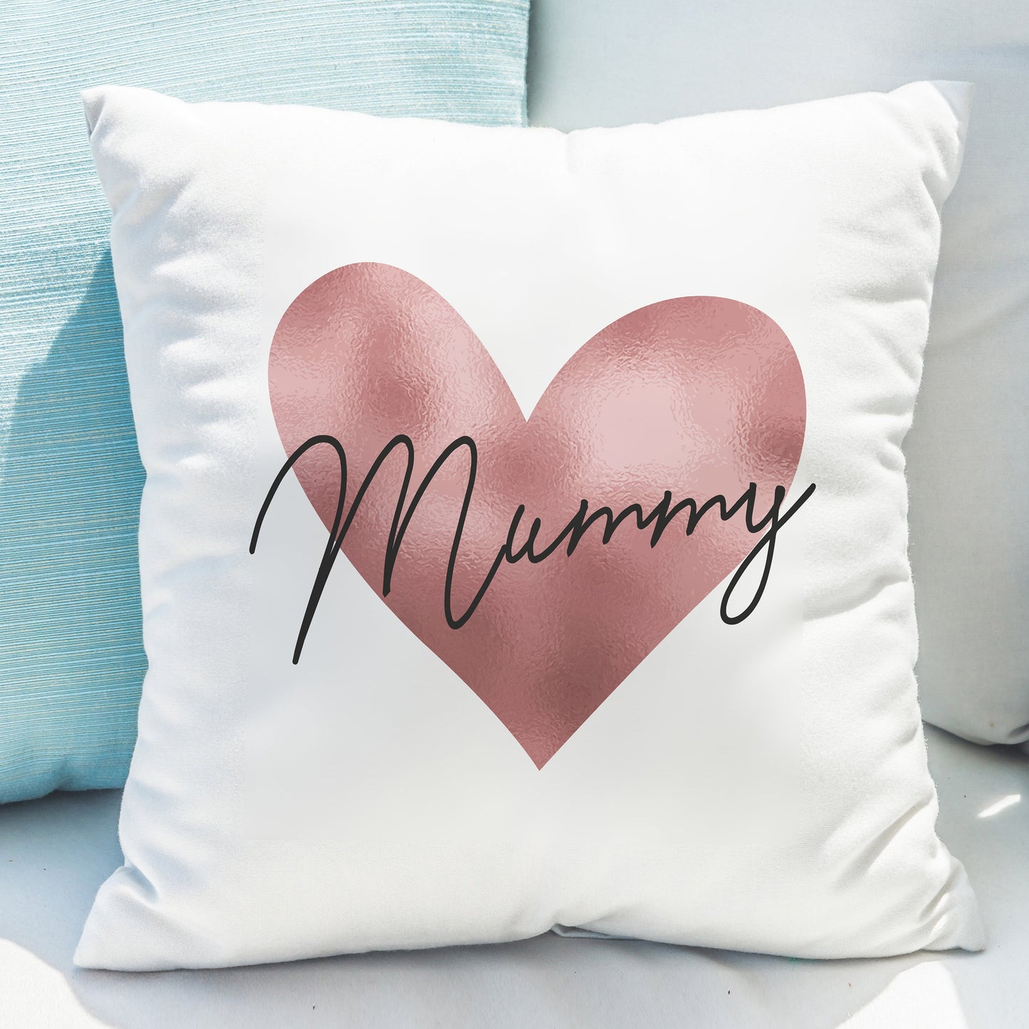 Personalised Name Only Rose Gold Heart Cushion Peach Bomb Fashion, Jewellery, Homeware & Gifts Textiles