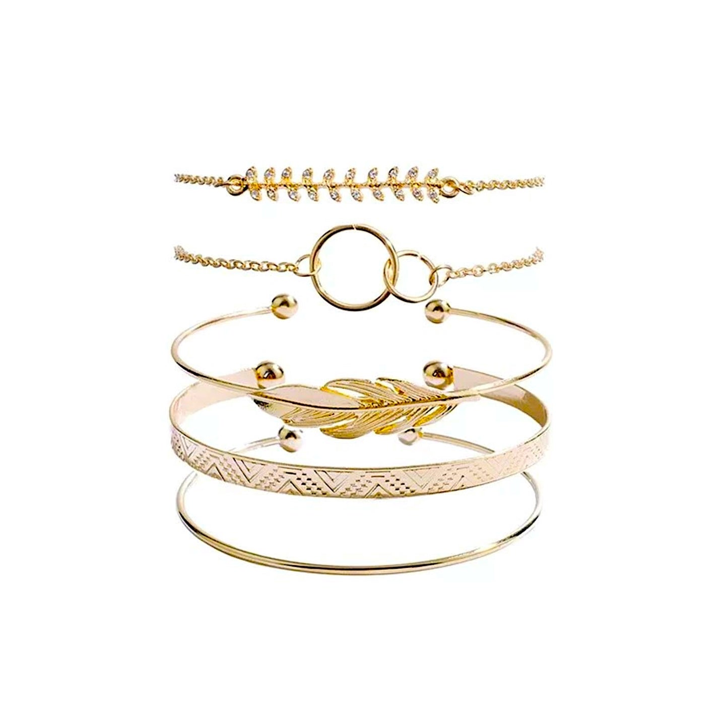 indian bangles for women gold 5 set bracelets leaf infinity gift for her birthday sister daughter mum mother auntie girlfriend