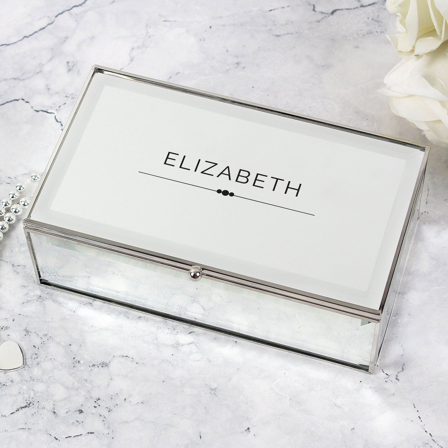 Personalised Classic Mirrored Jewellery Box Peach Bomb Fashion, Jewellery, Homeware & Gifts Trinket, Jewellery & Keepsake Boxes