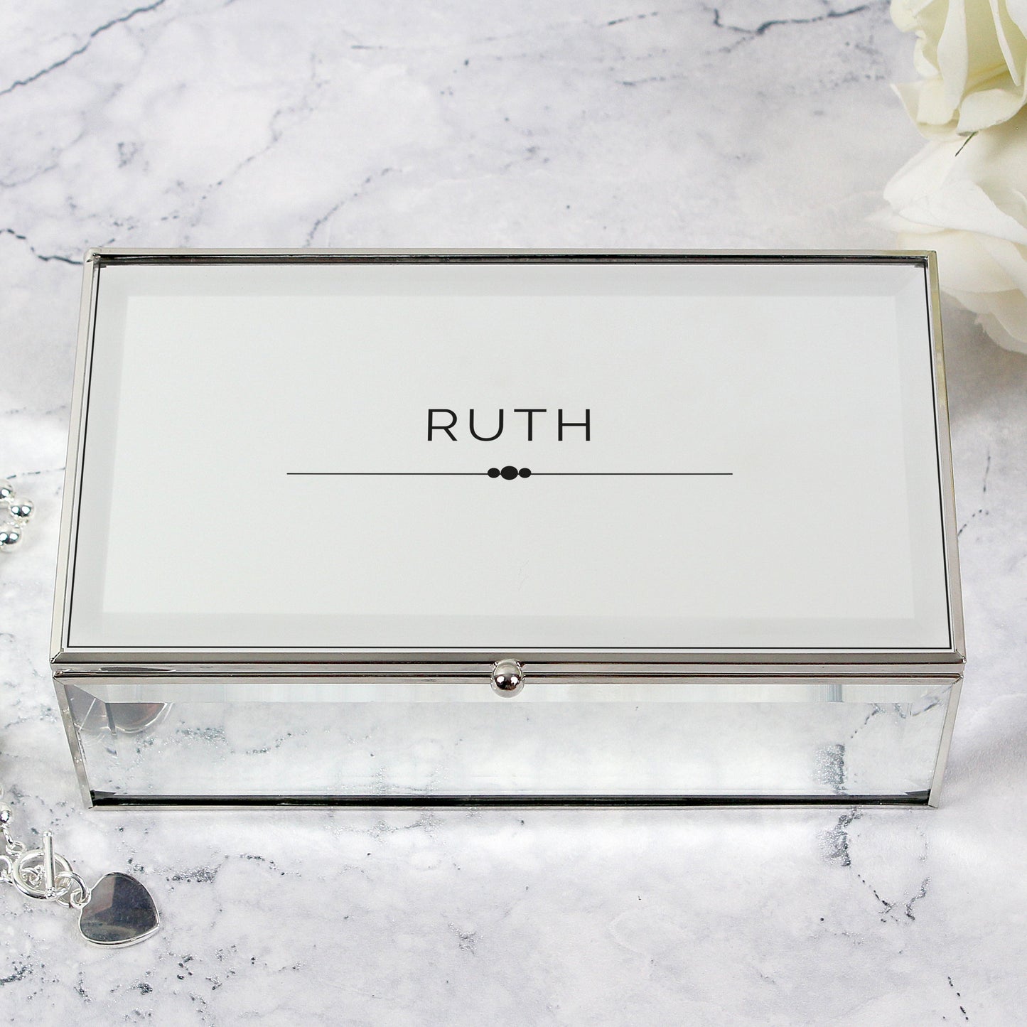 Personalised Classic Mirrored Jewellery Box Peach Bomb Fashion, Jewellery, Homeware & Gifts Trinket, Jewellery & Keepsake Boxes