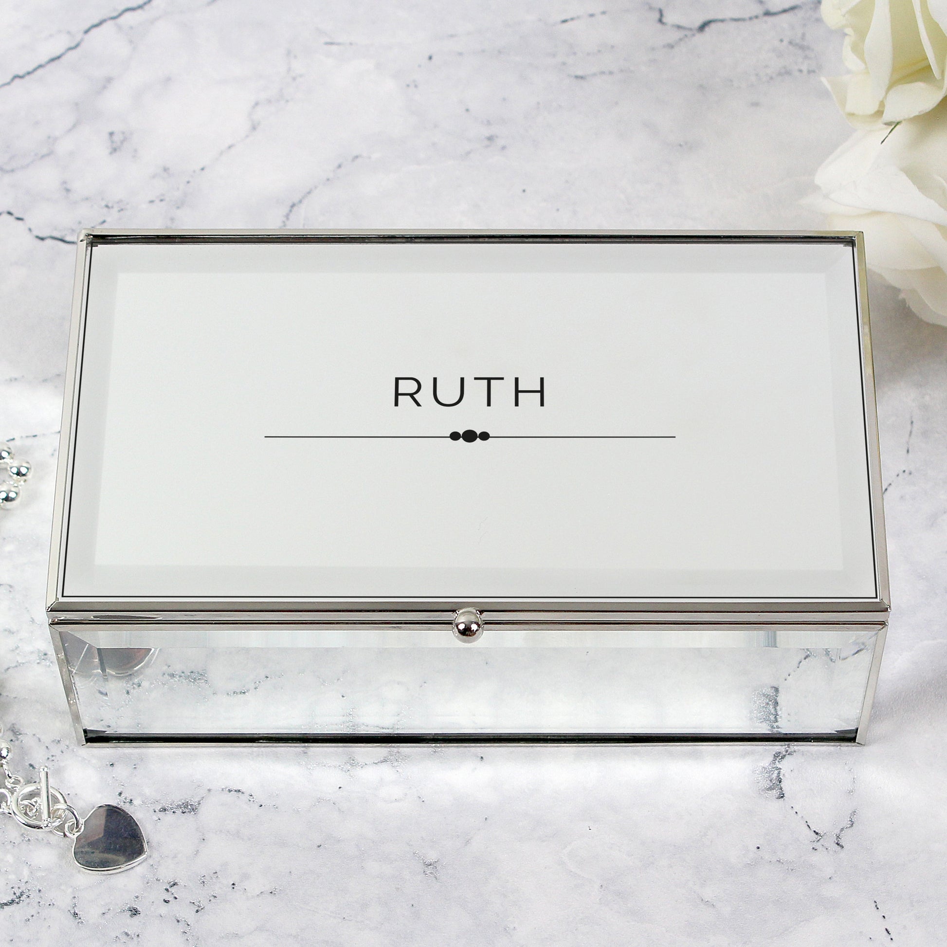 Personalised Classic Mirrored Jewellery Box Peach Bomb Fashion, Jewellery, Homeware & Gifts Trinket, Jewellery & Keepsake Boxes