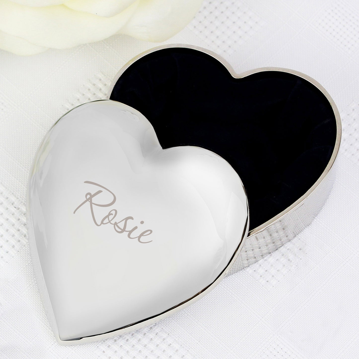 Personalised Name Only Heart Trinket Box Peach Bomb Fashion, Jewellery, Homeware & Gifts Trinket, Jewellery & Keepsake Boxes