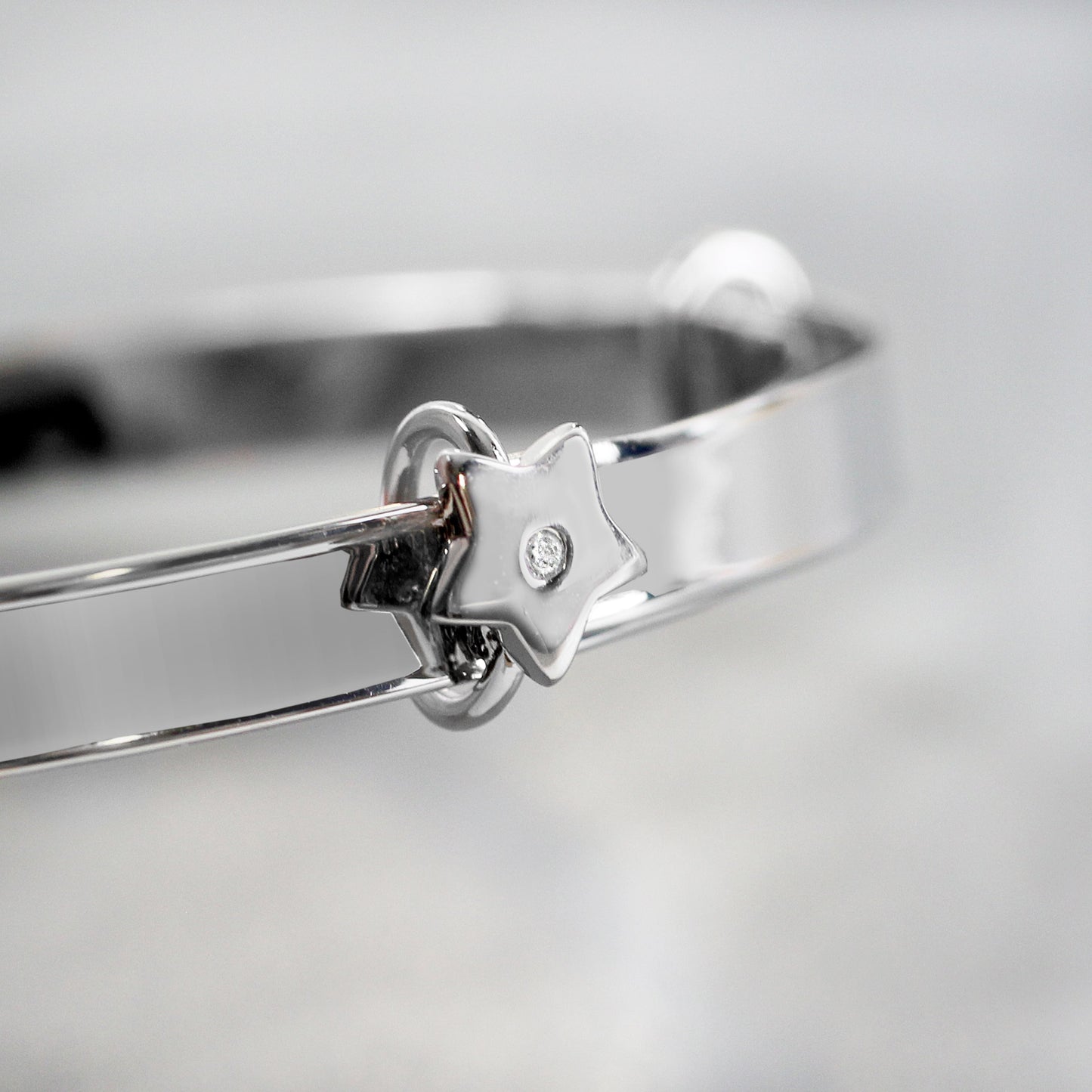 Personalised Sterling Silver Childs Expanding Diamante Star Bracelet Peach Bomb Fashion, Jewellery, Homeware & Gifts Jewellery