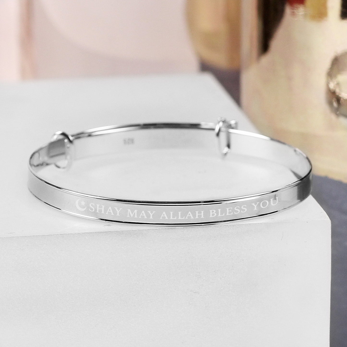 Personalised Eid Sterling Silver Childs Expanding Diamante Star Bracelet Peach Bomb Fashion, Jewellery, Homeware & Gifts Trinket, Jewellery & Keepsake Boxes
