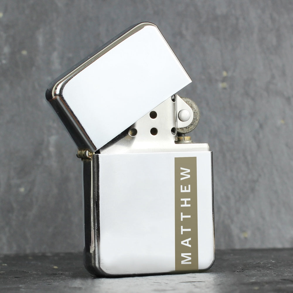 Personalised Name Only Black or Silver Lighter Peach Bomb Fashion, Jewellery, Homeware & Gifts