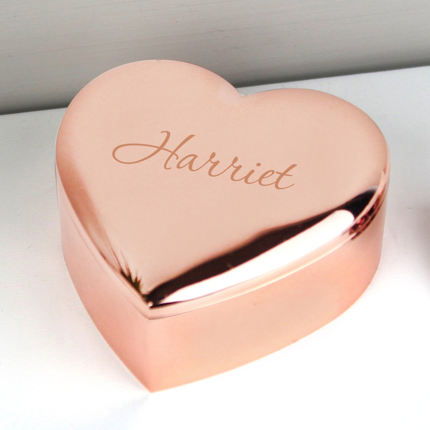 Personalised Name Only Rose Gold Heart Trinket Box Peach Bomb Fashion, Jewellery, Homeware & Gifts
