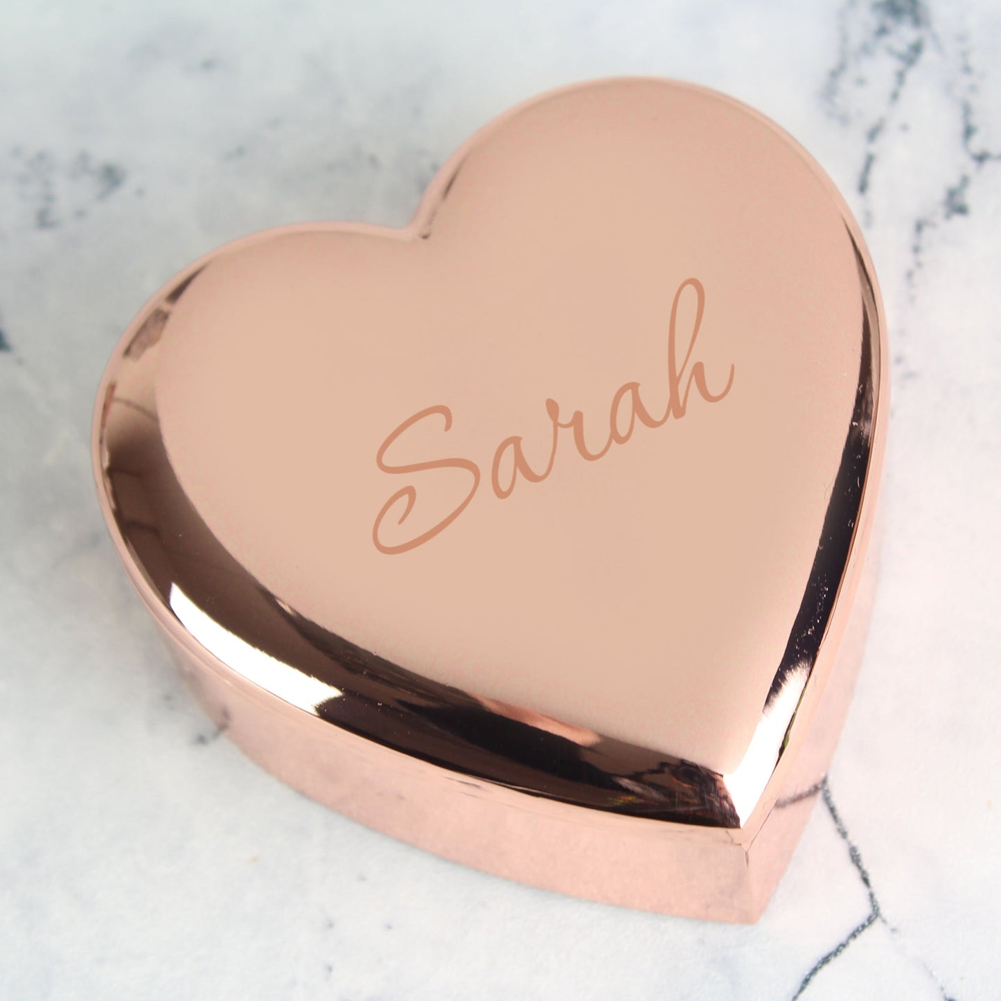 Personalised Name Only Rose Gold Heart Trinket Box Peach Bomb Fashion, Jewellery, Homeware & Gifts
