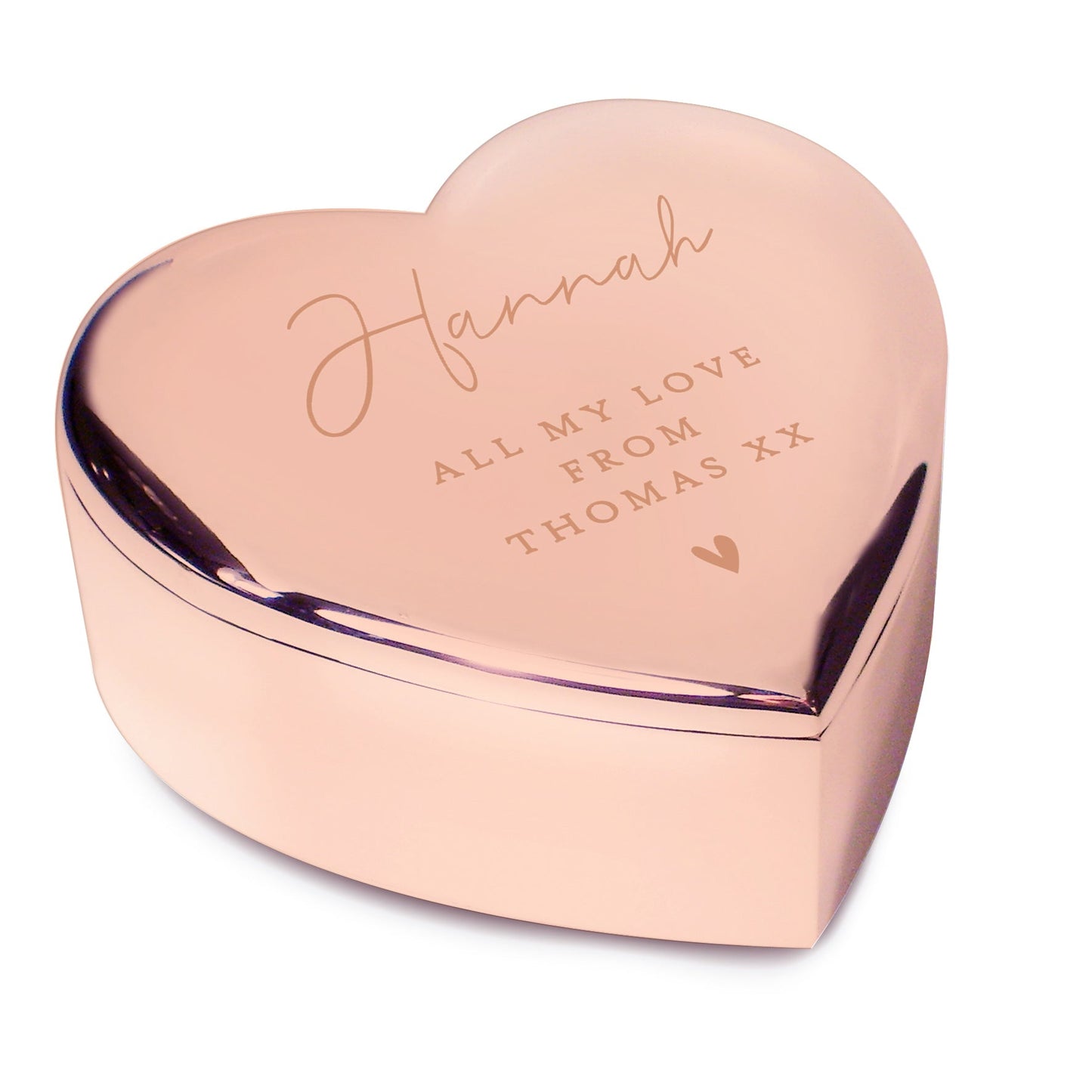 Personalised Free Text Rose Gold Heart Trinket Box Peach Bomb Fashion, Jewellery, Homeware & Gifts Trinket, Jewellery & Keepsake Boxes