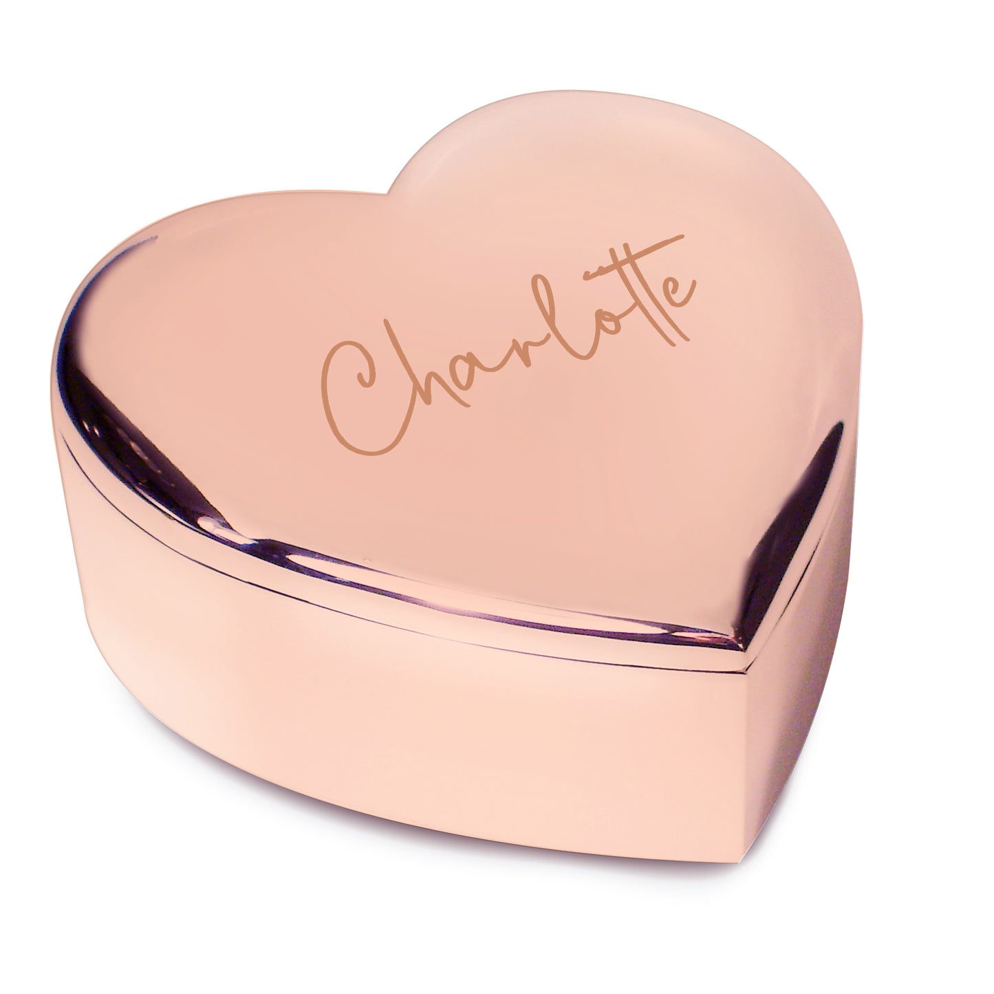 Engraved Rose Gold Heart Trinket Box Personalised