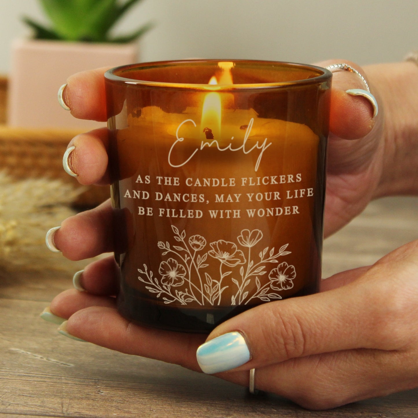 personalised gift for women scented candle vanilla