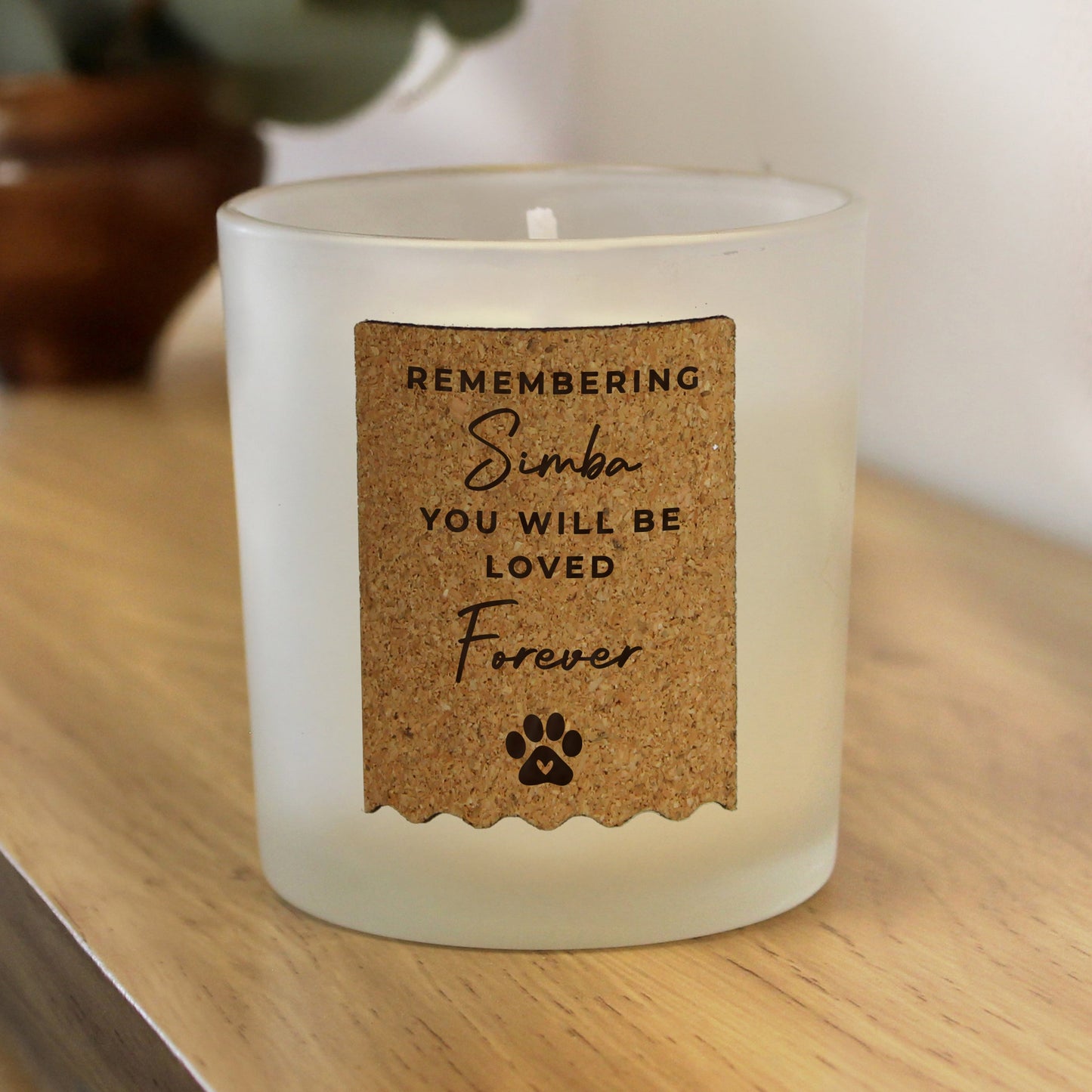Personalised Paw Print Cork Label Candle Jar Peach Bomb Fashion, Jewellery, Homeware & Gifts Candles & Reed Diffusers