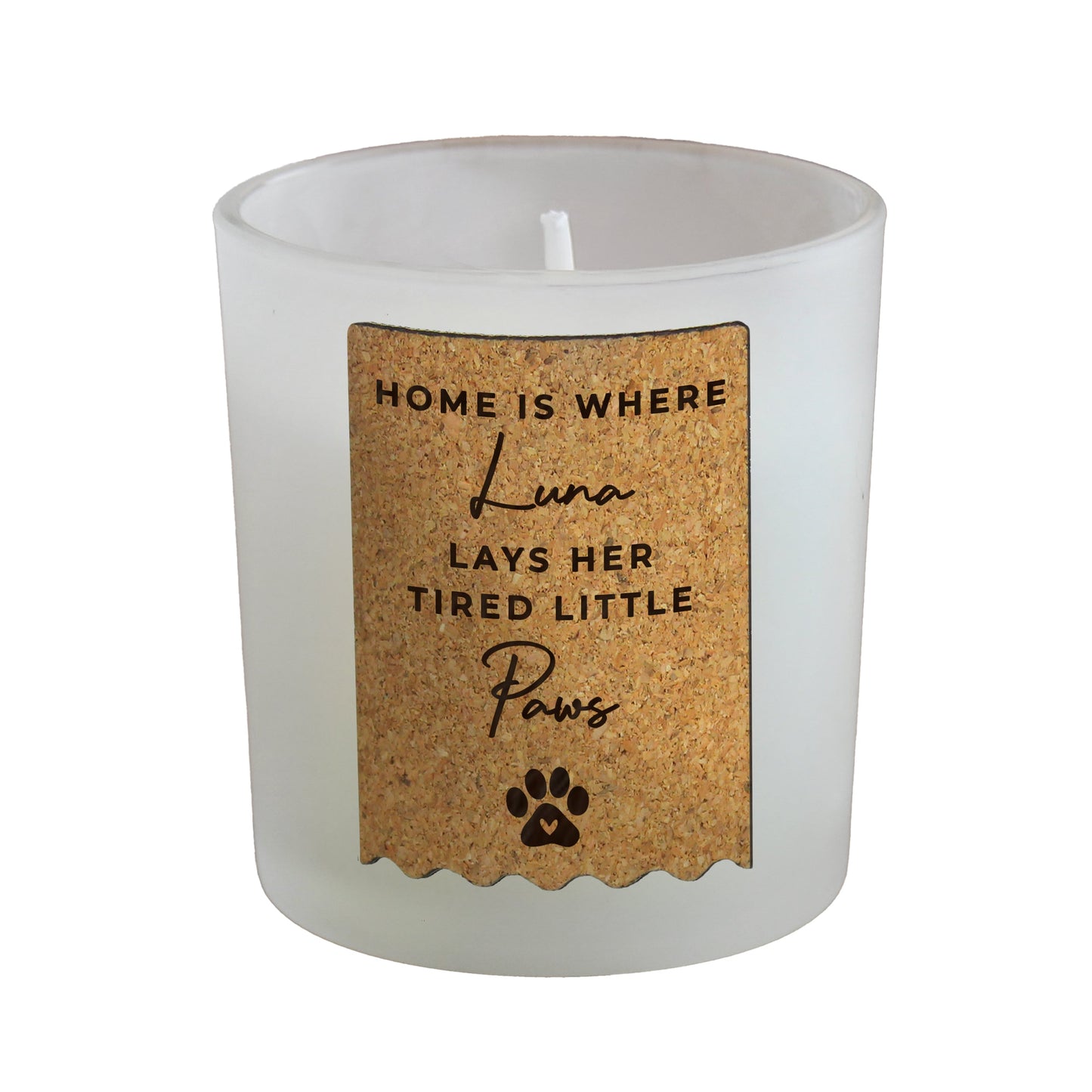 Personalised Paw Print Cork Label Candle Jar Peach Bomb Fashion, Jewellery, Homeware & Gifts Candles & Reed Diffusers