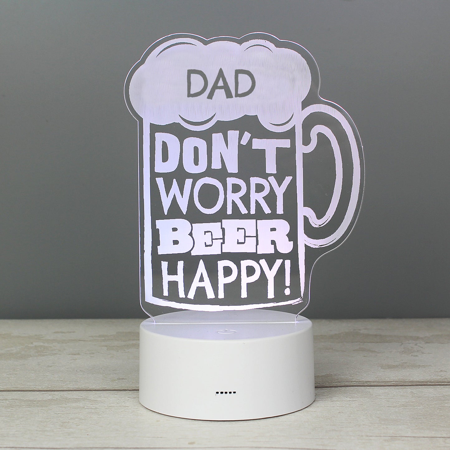 Personalised ""Beer Happy"" LED Colour Changing Light Peach Bomb Fashion, Jewellery, Homeware & Gifts LED Lights, Candles & Decorations