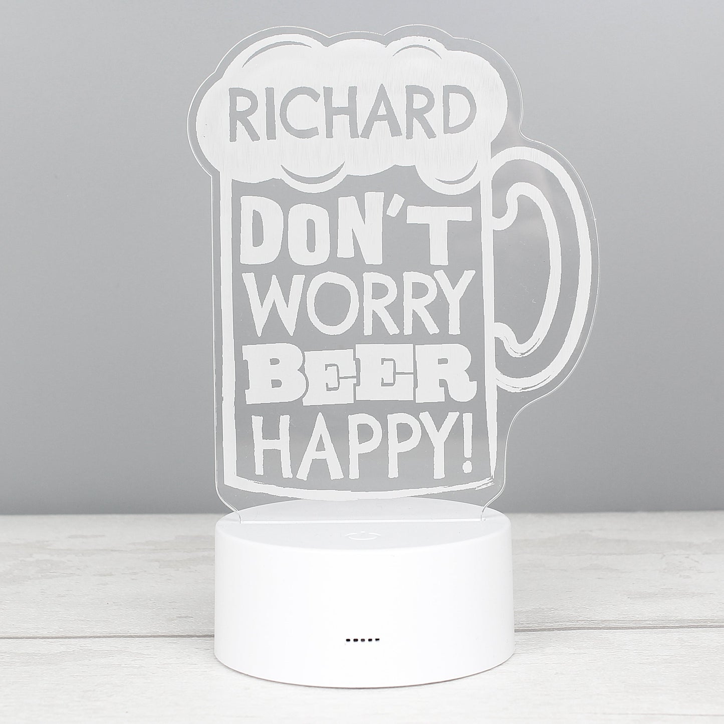 Personalised ""Beer Happy"" LED Colour Changing Light Peach Bomb Fashion, Jewellery, Homeware & Gifts LED Lights, Candles & Decorations