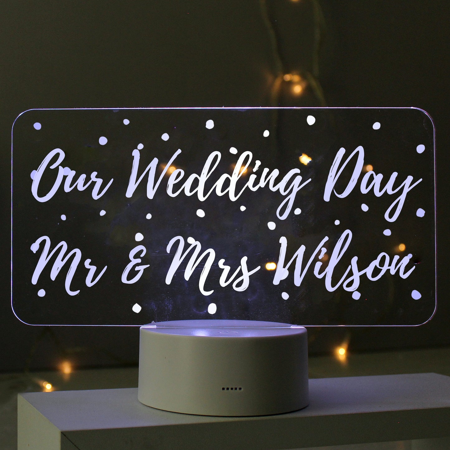 Personalised Polka-dot Message LED Colour Changing Light Peach Bomb Fashion, Jewellery, Homeware & Gifts