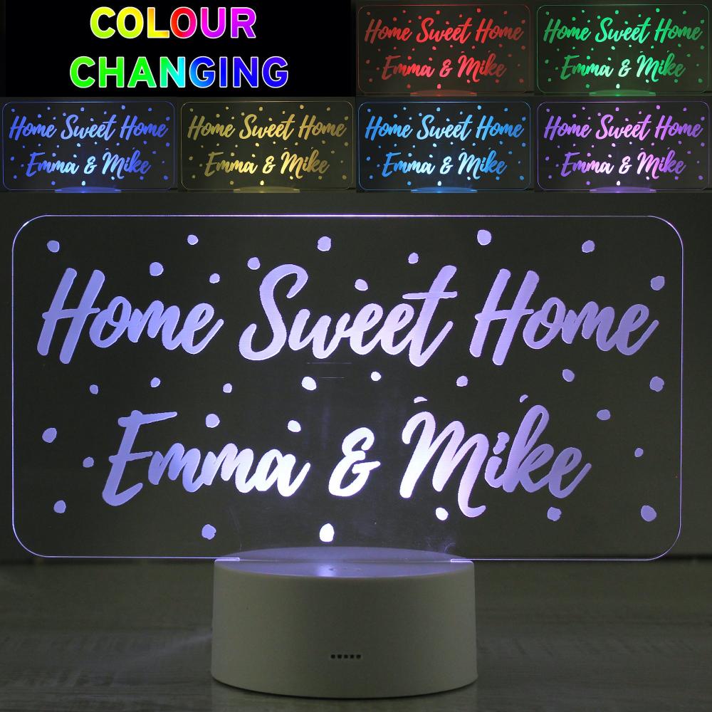 Personalised Polka-dot Message LED Colour Changing Light Peach Bomb Fashion, Jewellery, Homeware & Gifts