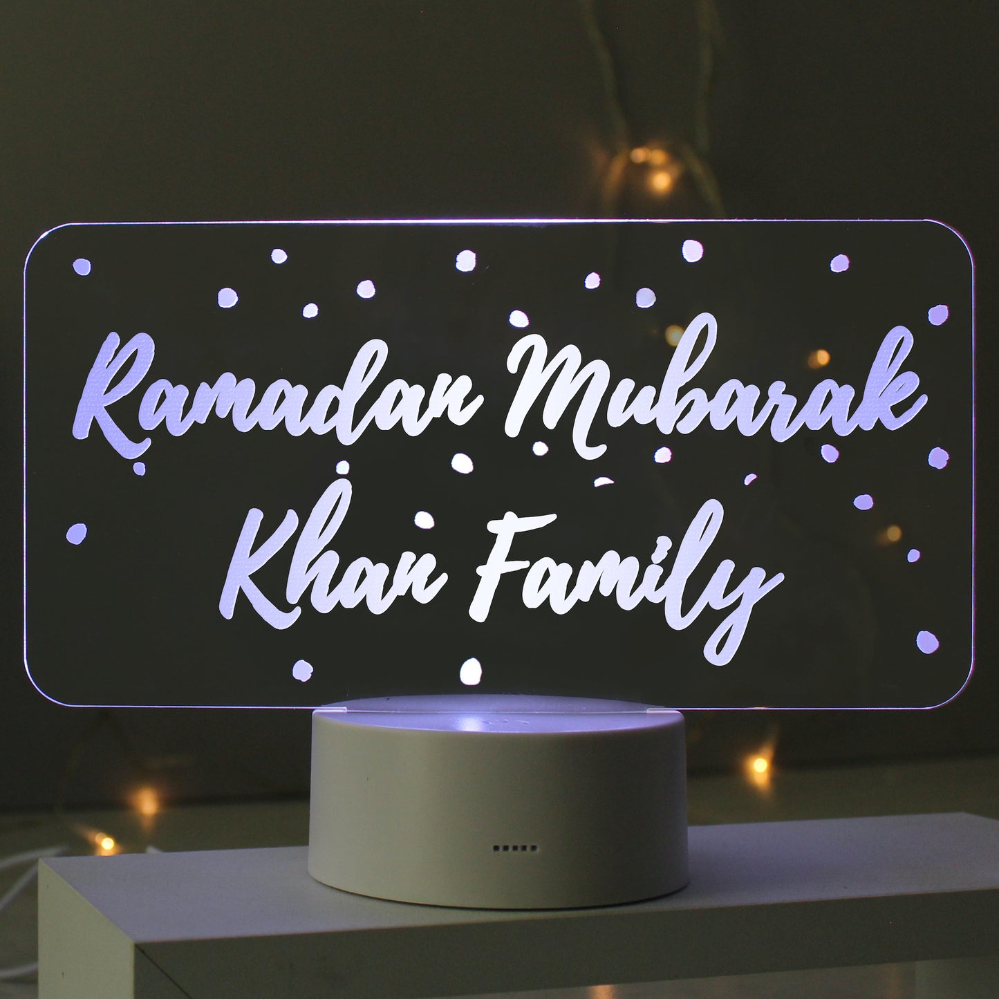 Personalised Polka-dot Message LED Colour Changing Light Peach Bomb Fashion, Jewellery, Homeware & Gifts