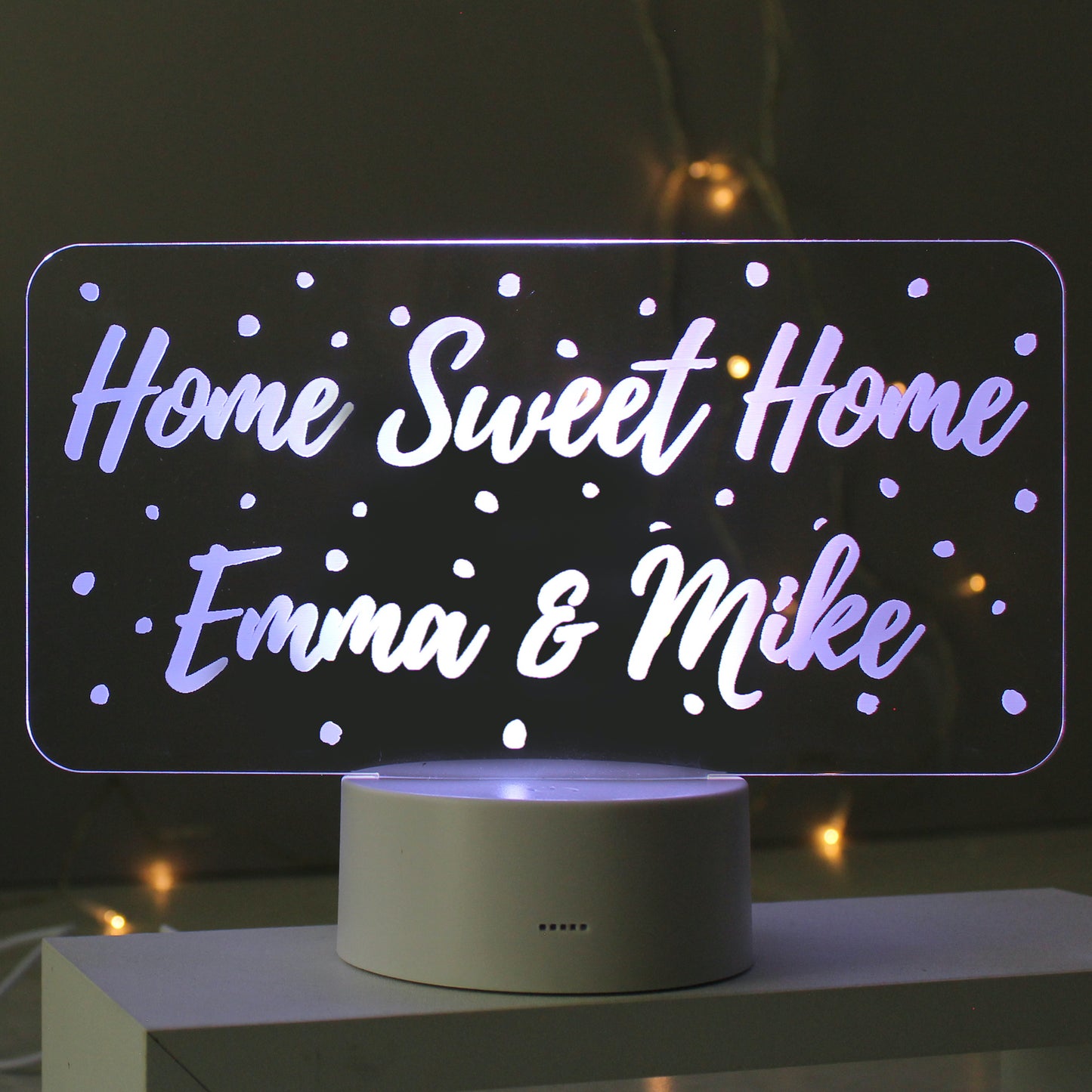Personalised Polka-dot Message LED Colour Changing Light Peach Bomb Fashion, Jewellery, Homeware & Gifts