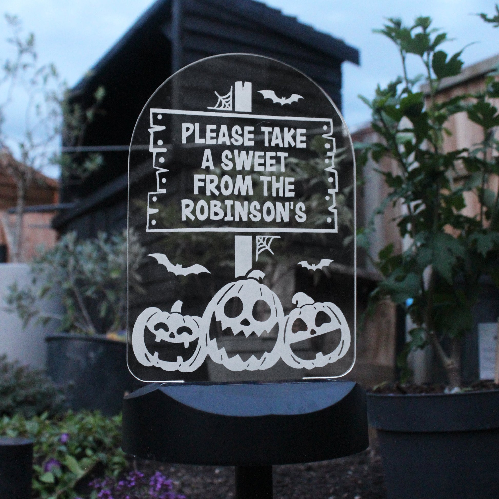 Personalised Pumpkin Patch Halloween Solar Light Peach Bomb Fashion, Jewellery, Homeware & Gifts LED Lights, Candles & Decorations