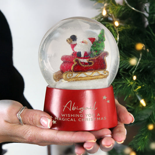 Personalised Musical Santa Globe Peach Bomb Fashion, Jewellery, Homeware & Gifts Ornaments