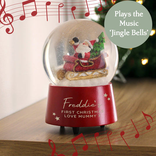 Personalised Musical Santa Globe Peach Bomb Fashion, Jewellery, Homeware & Gifts Ornaments