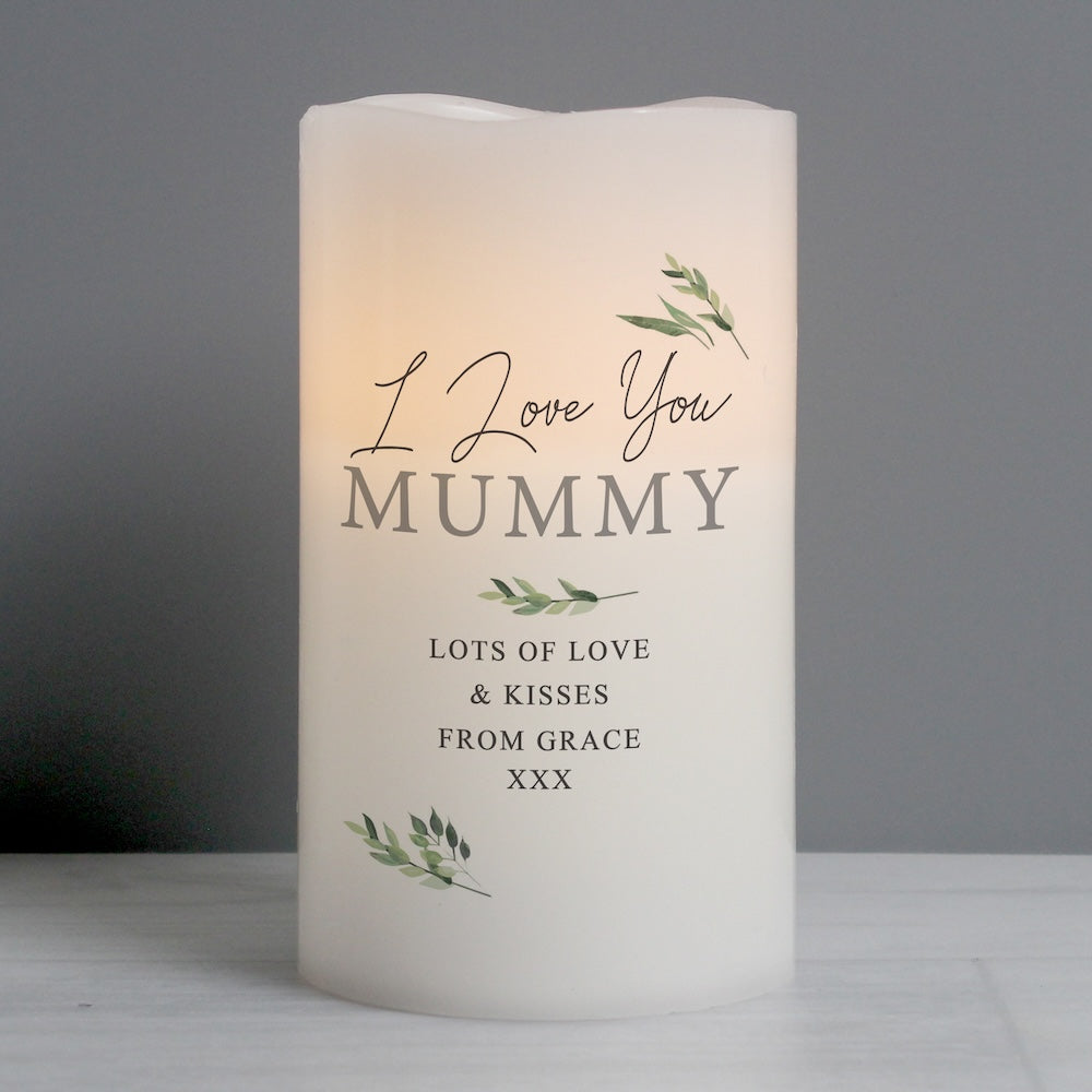 mothers day gift for mum woman special personalised candle LED wax love unique unusual