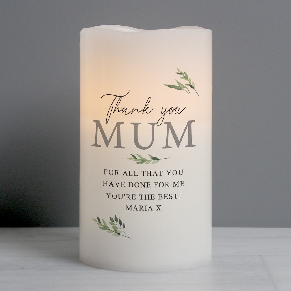 mothers day gift for mum woman special personalised candle LED wax love unique unusual step stepmum thankyou thank mother to me