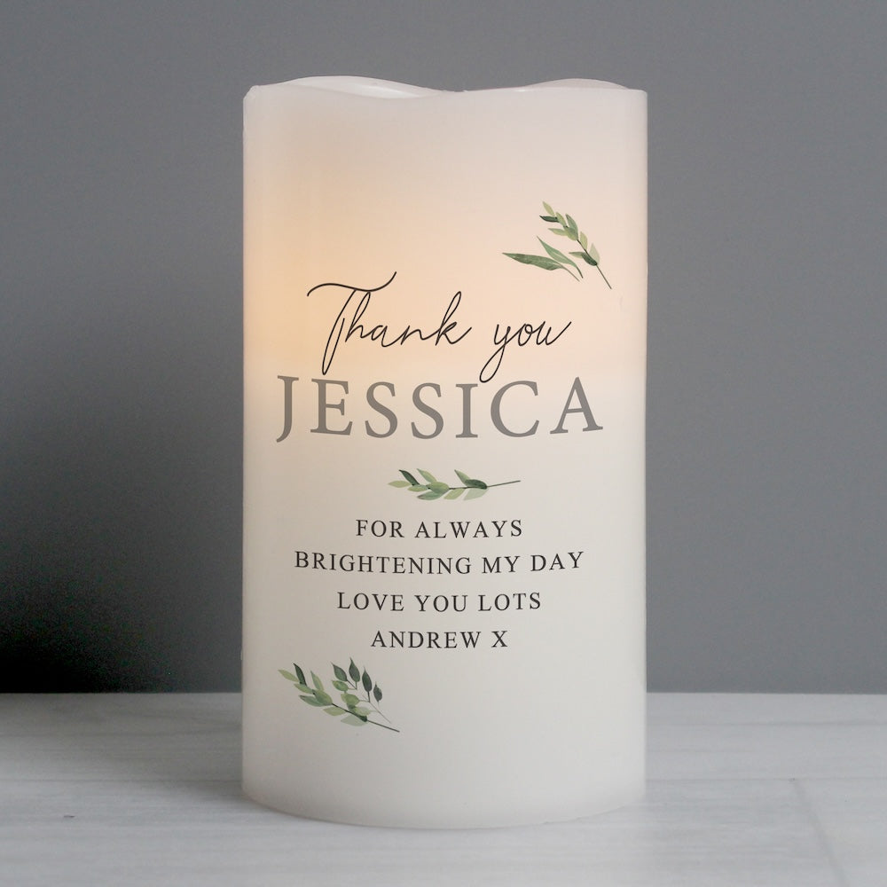 Personalised Botanical LED candle