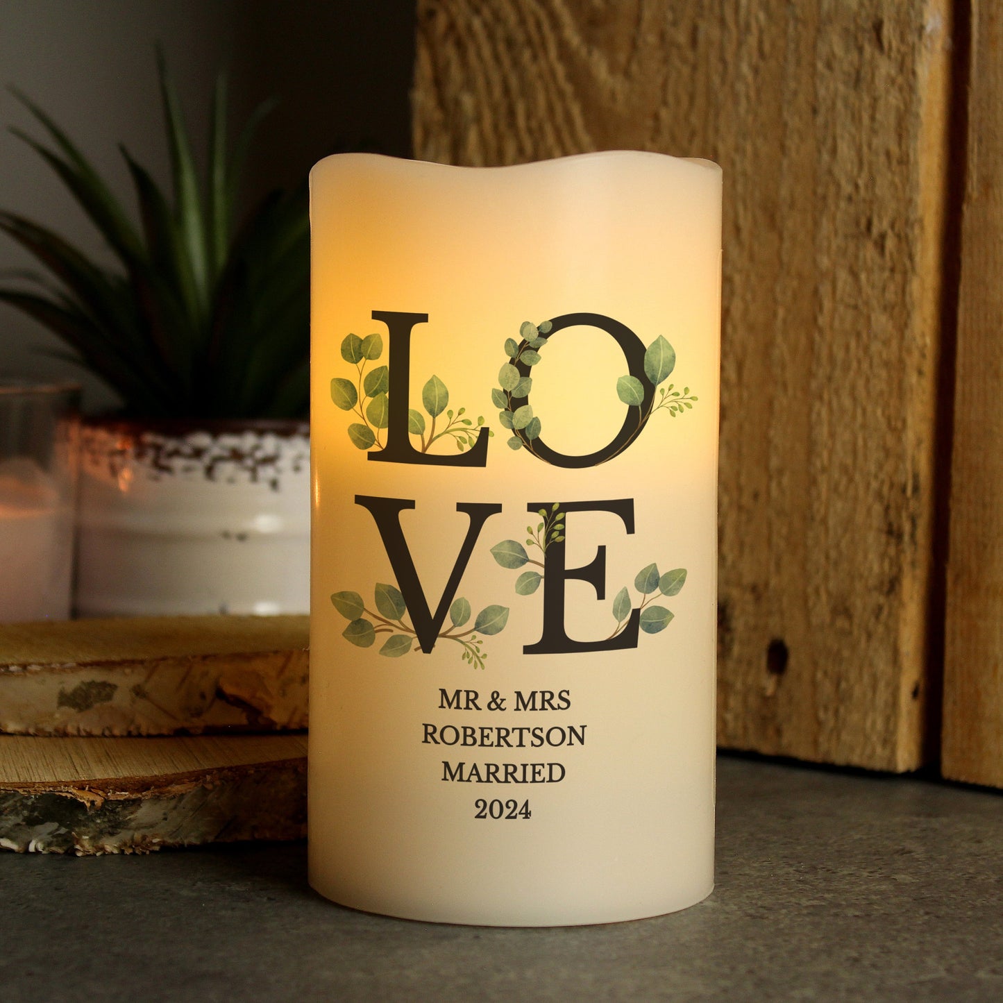 Personalised LOVE LED Candle Peach Bomb Fashion, Jewellery, Homeware & Gifts LED Lights, Candles & Decorations