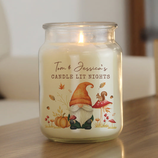Personalised Autumn Gonk Large Candle Jar Peach Bomb Fashion, Jewellery, Homeware & Gifts Candles & Reed Diffusers