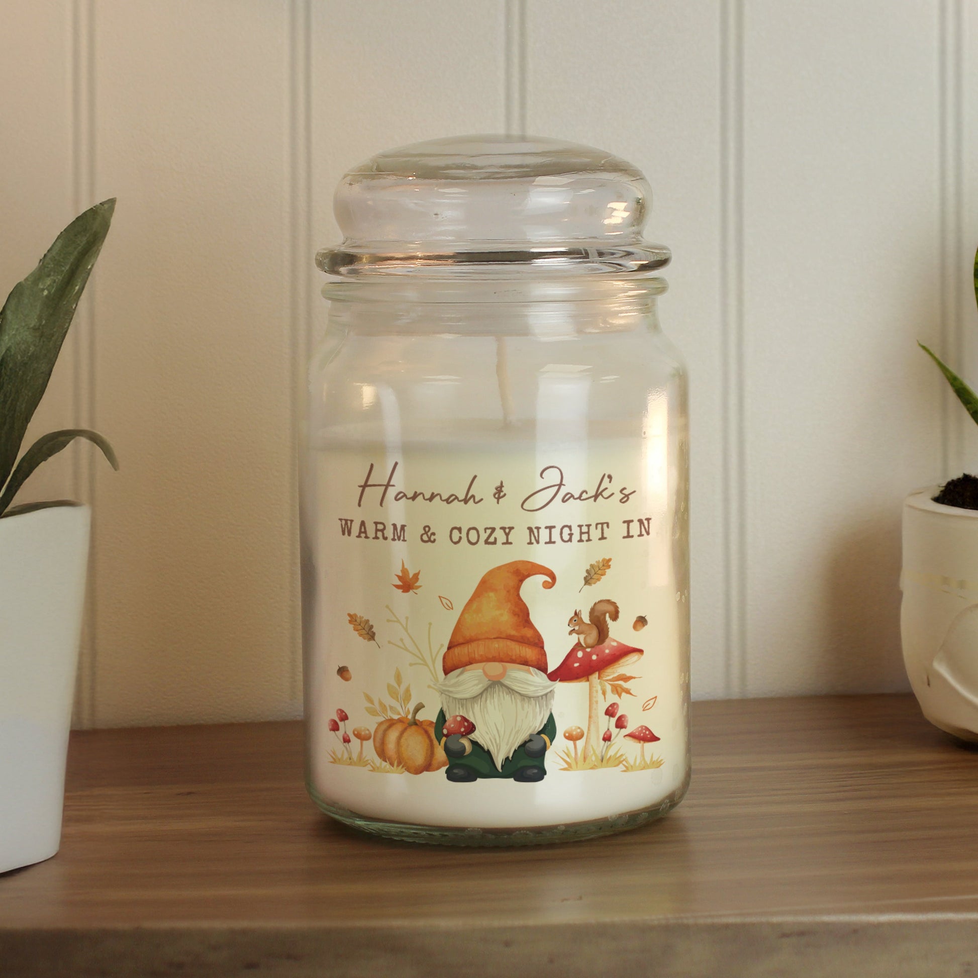Personalised Autumn Gonk Large Candle Jar Peach Bomb Fashion, Jewellery, Homeware & Gifts Candles & Reed Diffusers