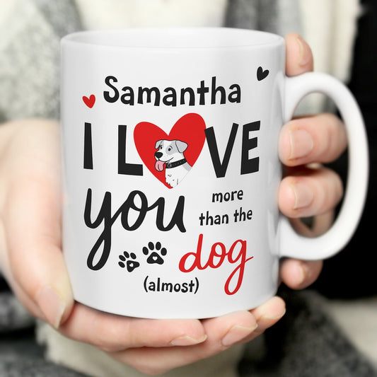 Personalised I Love You More Than The DOG Mug for the dog lover