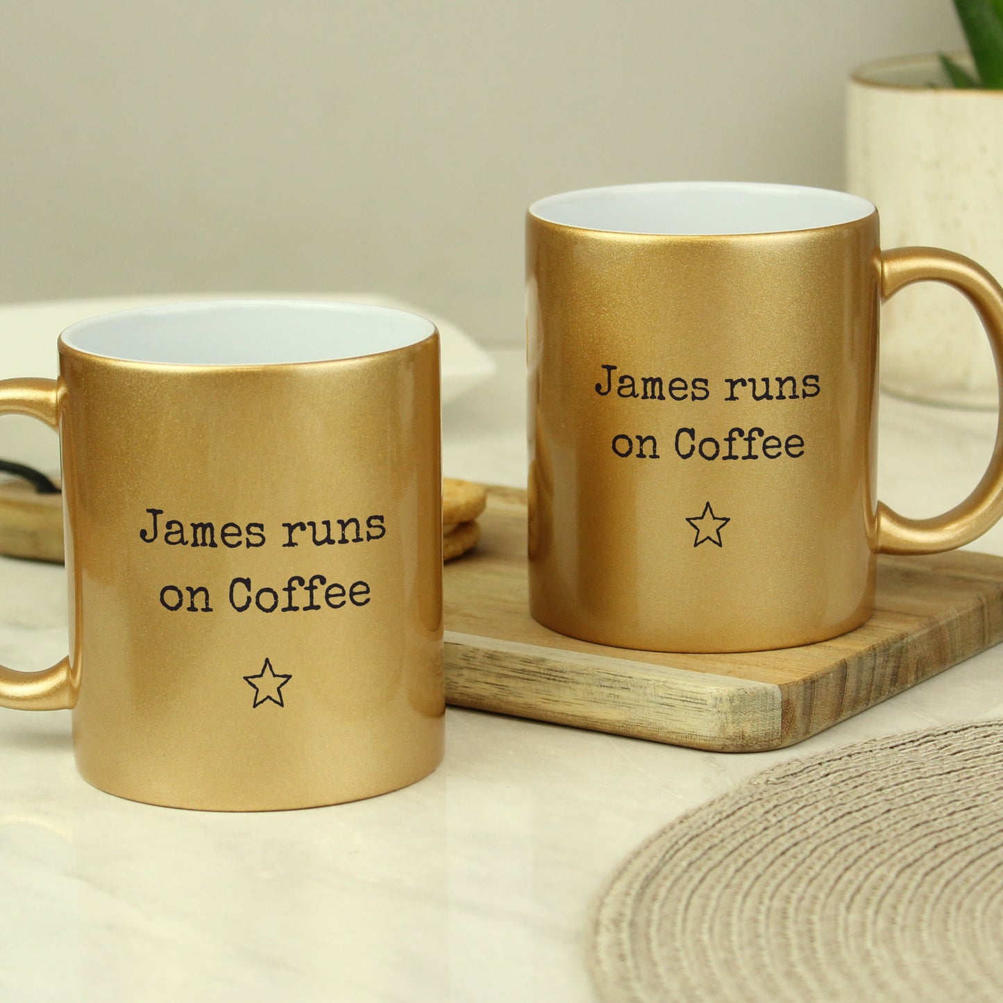 Personalised Free Text Gold Mug Peach Bomb Fashion, Jewellery, Homeware & Gifts Mugs