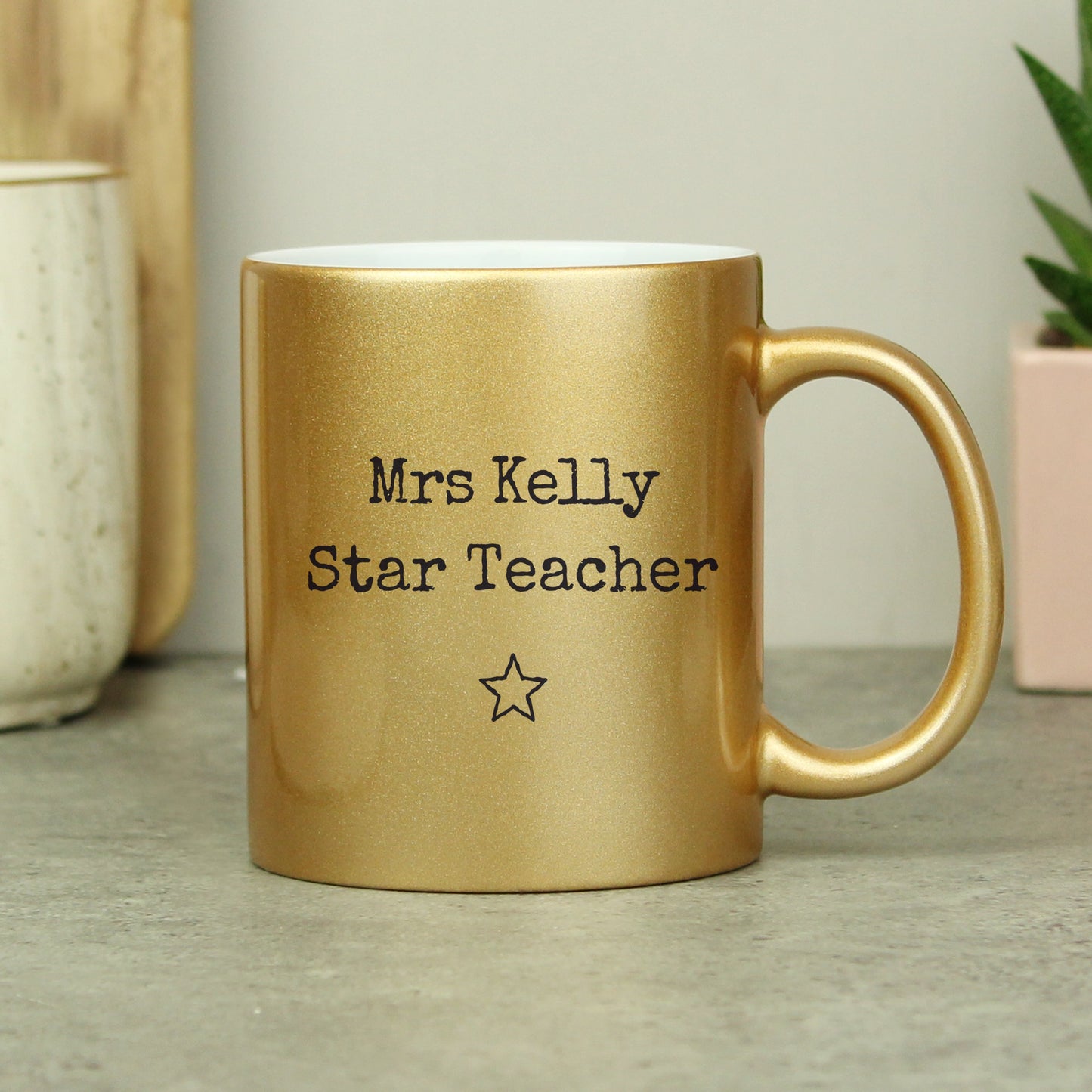Personalised Free Text Gold Mug Peach Bomb Fashion, Jewellery, Homeware & Gifts Mugs