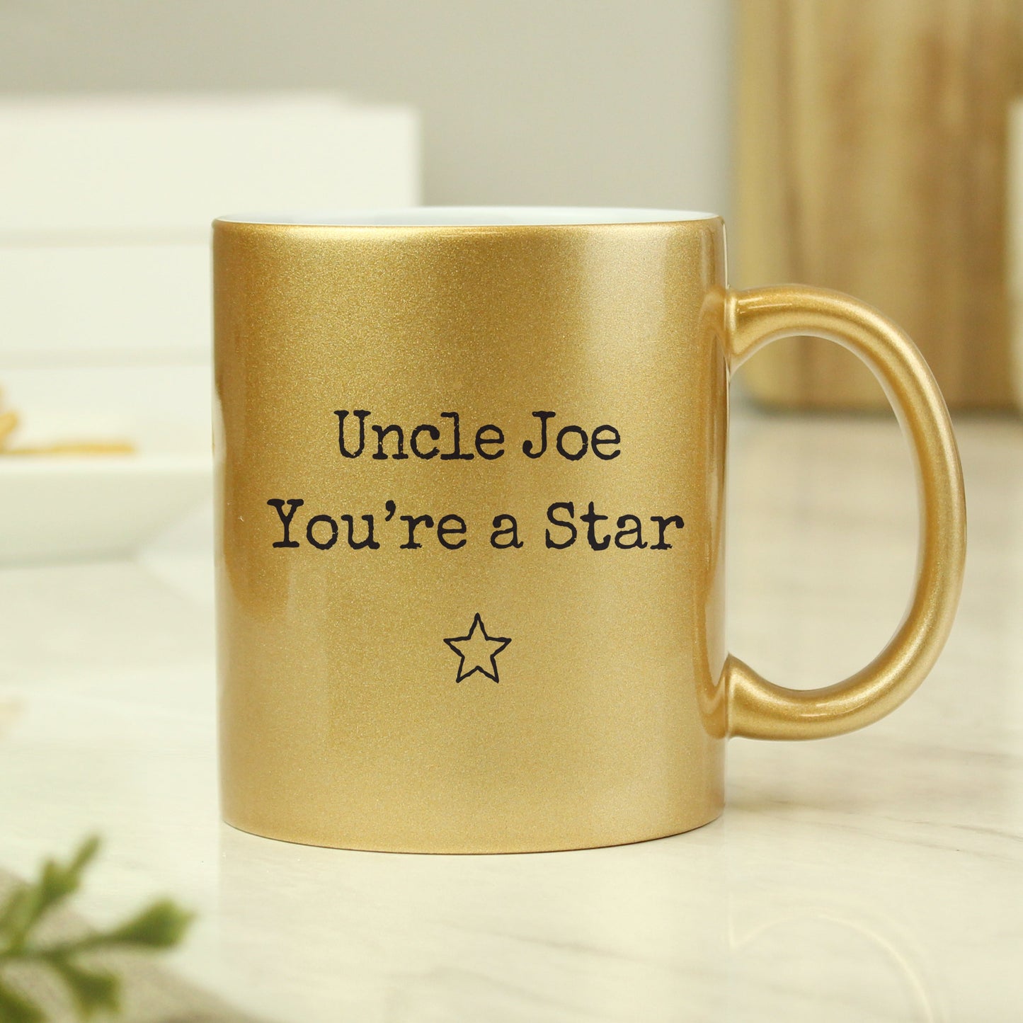 Personalised Free Text Gold Mug Peach Bomb Fashion, Jewellery, Homeware & Gifts Mugs