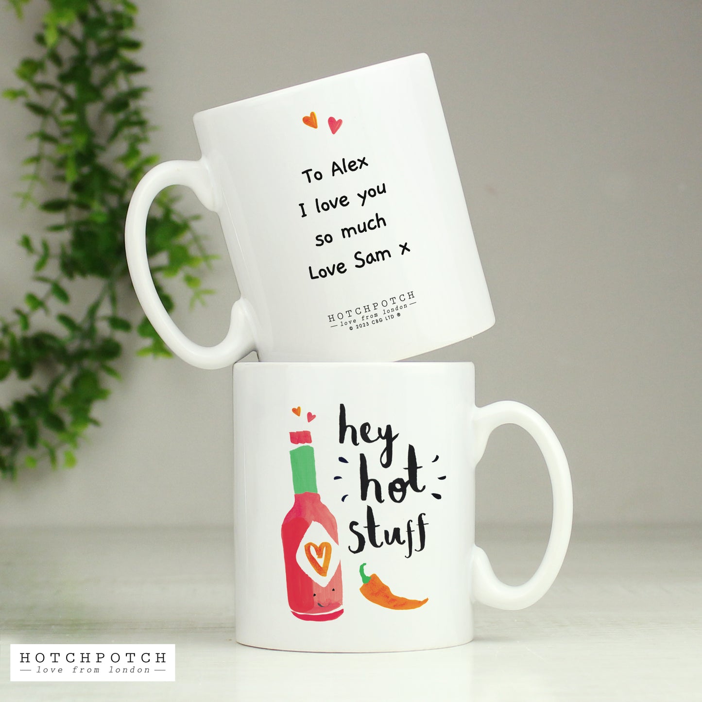 Personalised Hot Stuff Chilli Mug Valentine's Gift for Him or Her