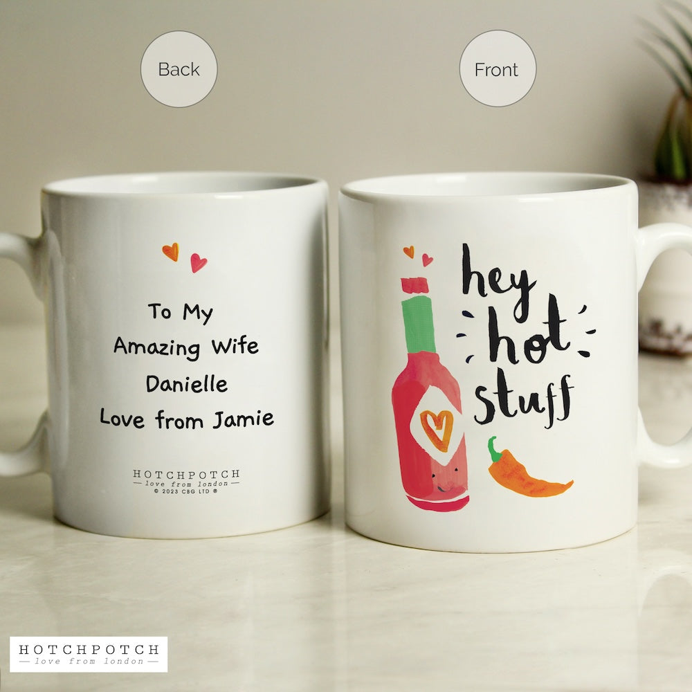 Personalised Hot Stuff Chilli Mug Valentine's Gift for Him or Her