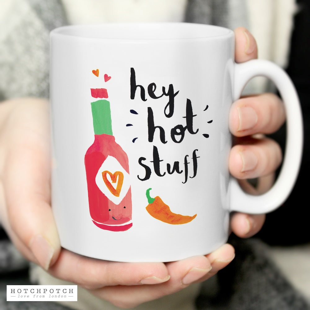 Personalised Hot Stuff Chilli Mug Valentine's Gift for Him or Her