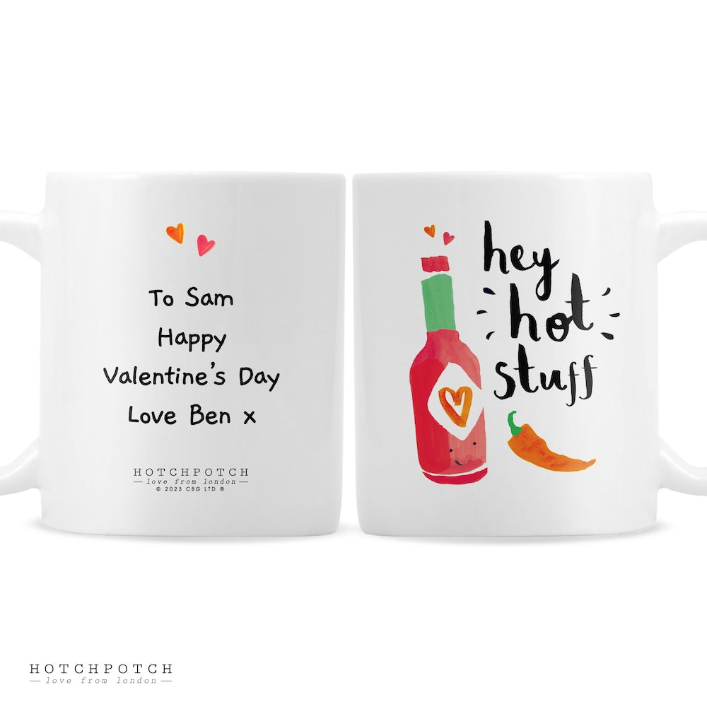 Personalised Hot Stuff Chilli Mug Valentine's Gift for Him or Her