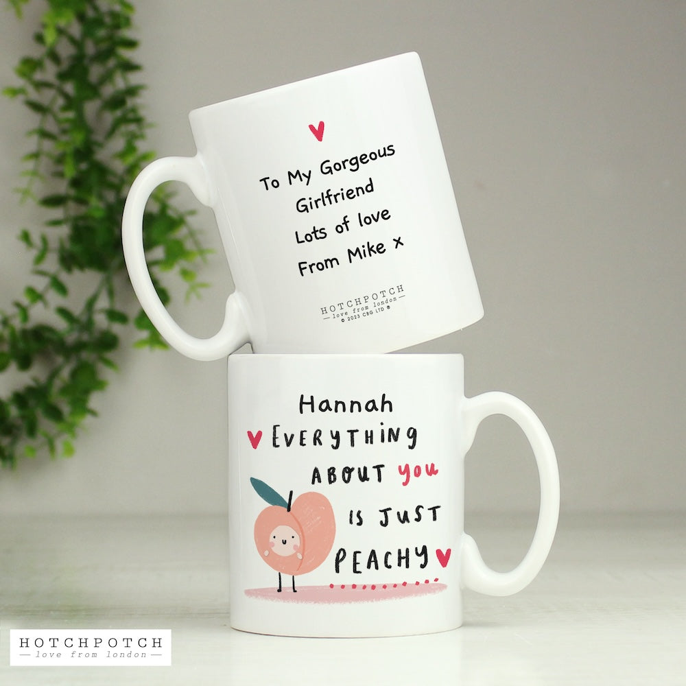 Peachy Personalised Mug for Valentines or Anniversary