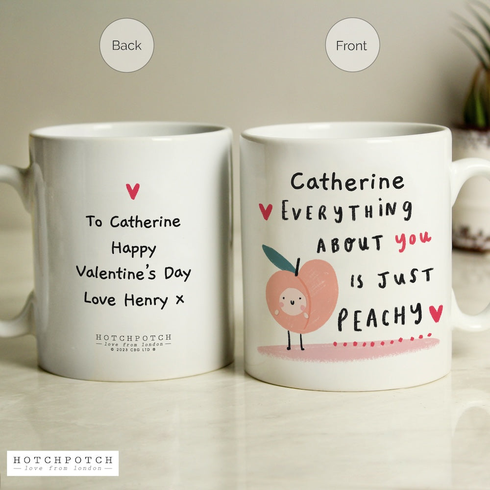 Peachy Personalised Mug for Valentines or Anniversary