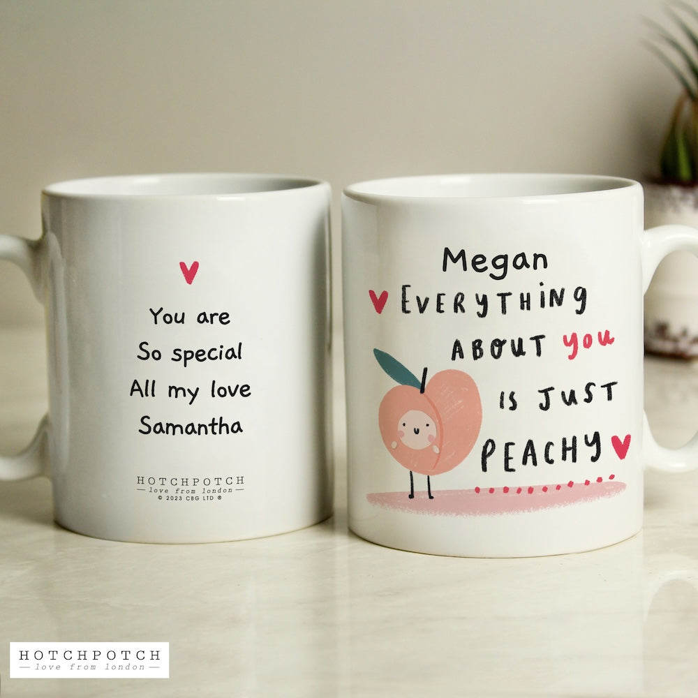 Peachy Personalised Mug for Valentines or Anniversary