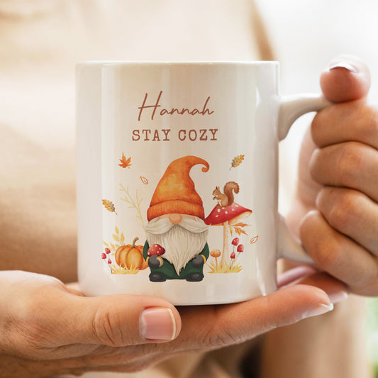 Personalised Autumn Gonk Mug Peach Bomb Fashion, Jewellery, Homeware & Gifts Mugs