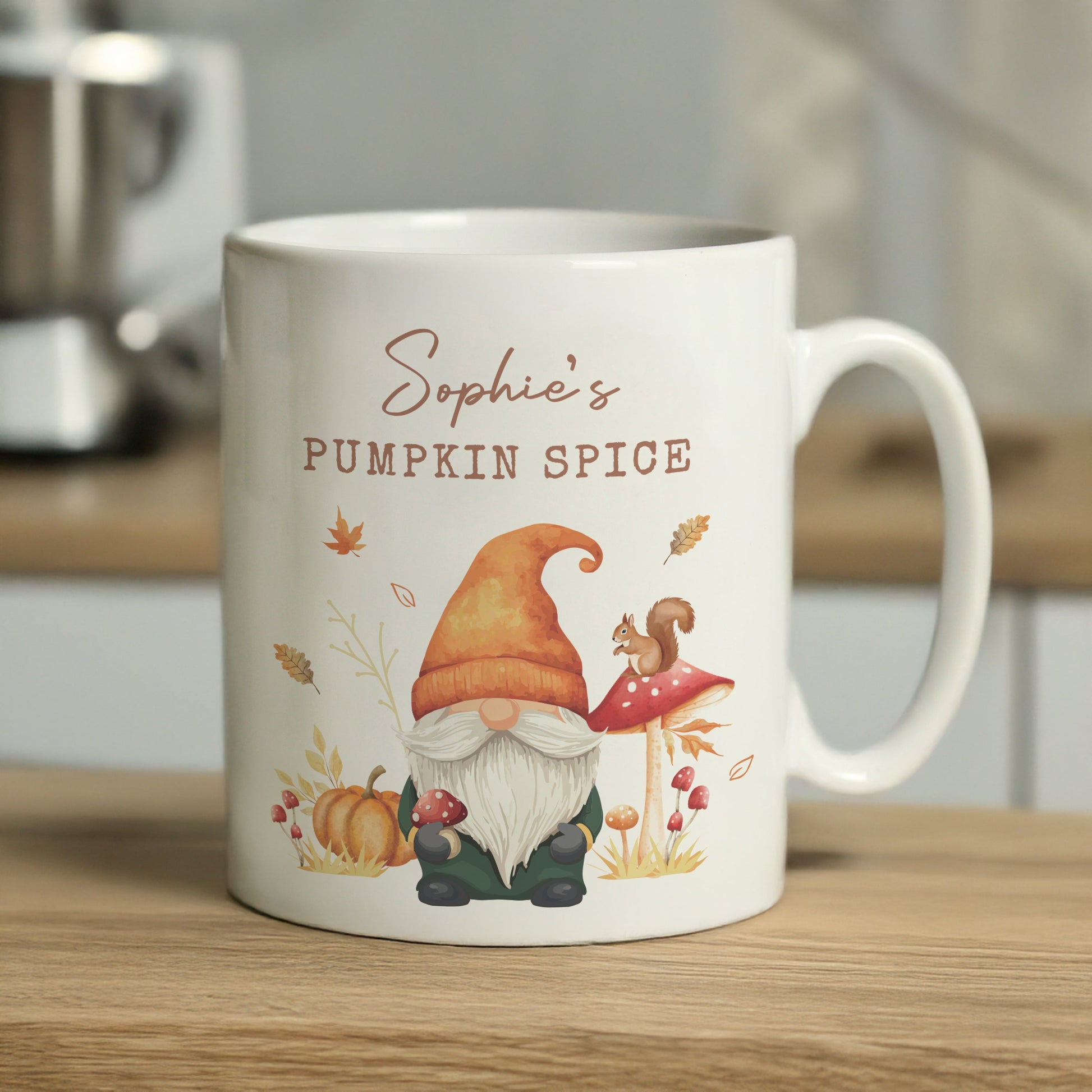 Personalised Autumn Gonk Mug Peach Bomb Fashion, Jewellery, Homeware & Gifts Mugs