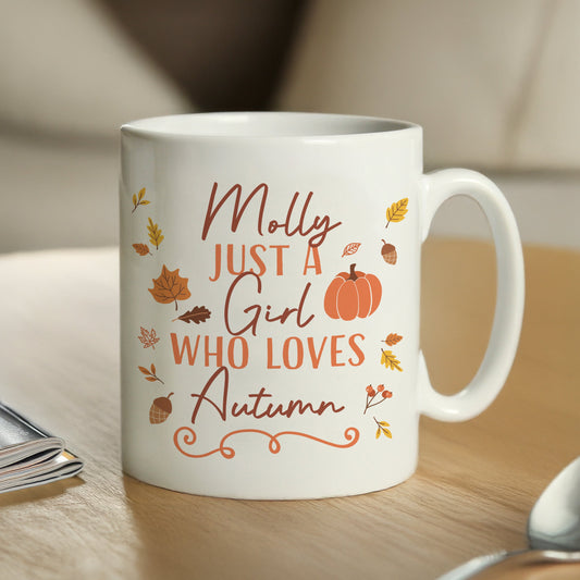 Personalised Loves Autumn Mug Peach Bomb Fashion, Jewellery, Homeware & Gifts Mugs